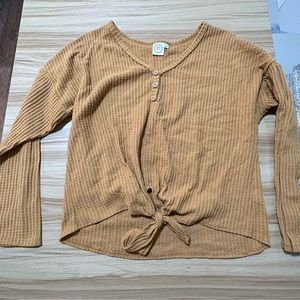 Waffle sweater - mustard yellow